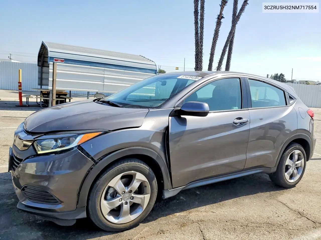 2022 Honda Hr-V Lx VIN: 3CZRU5H32NM717554 Lot: 61428436