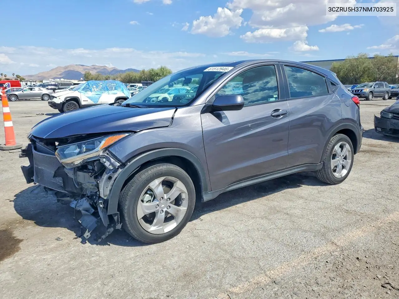 2022 Honda Hr-V Lx VIN: 3CZRU5H37NM703925 Lot: 61512946