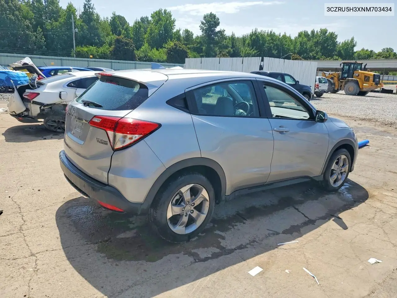 2022 Honda Hr-V Lx VIN: 3CZRU5H3XNM703434 Lot: 61801426