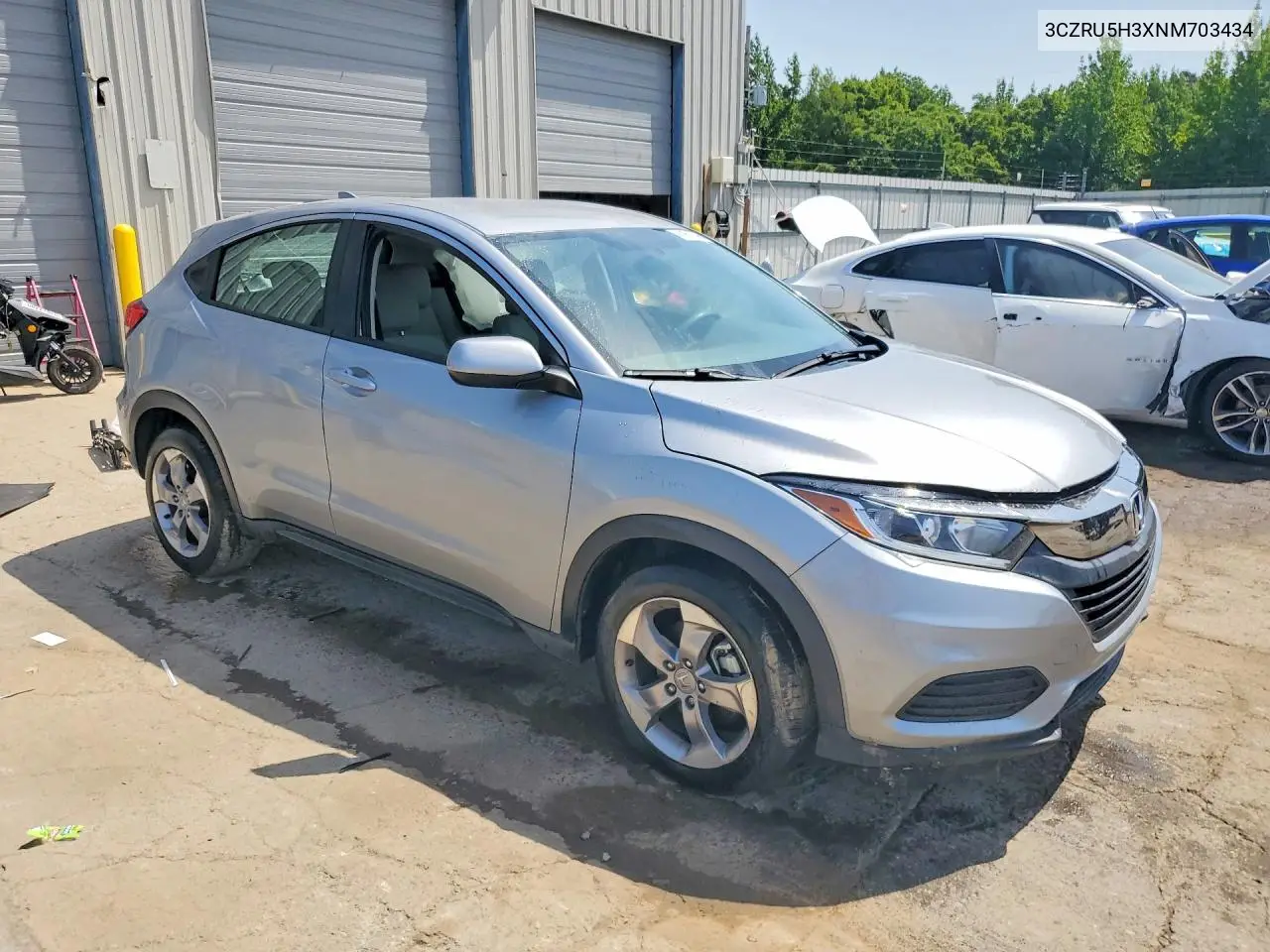 2022 Honda Hr-V Lx VIN: 3CZRU5H3XNM703434 Lot: 61801426