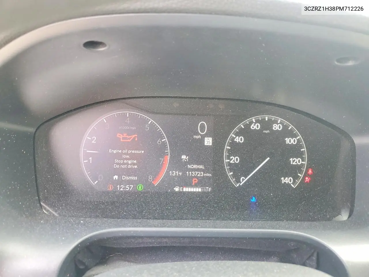 2023 Honda Hr-V Lx VIN: 3CZRZ1H38PM712226 Lot: 49789146