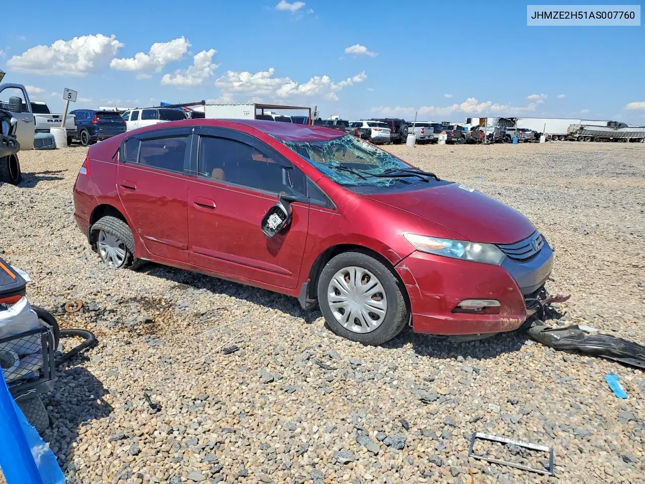 2010 Honda Insight Lx VIN: JHMZE2H51AS007760 Lot: 58977606