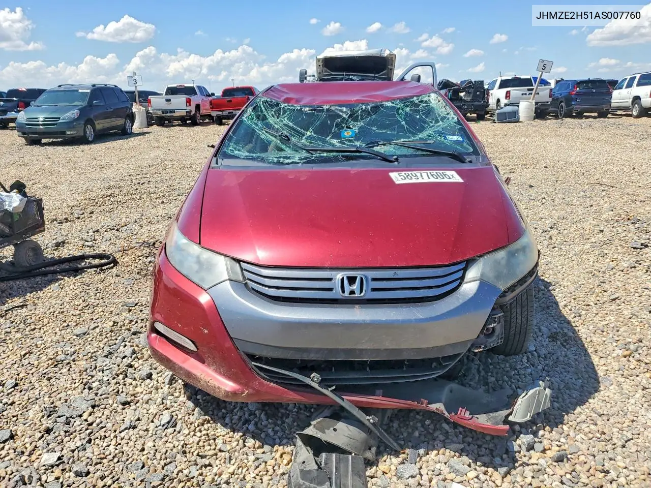 2010 Honda Insight Lx VIN: JHMZE2H51AS007760 Lot: 58977606