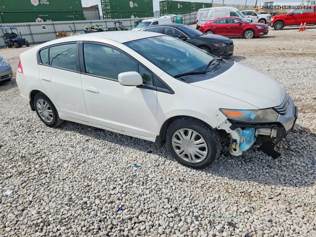2011 Honda Insight VIN: JHMZE2H32BS001434 Lot: 56399626