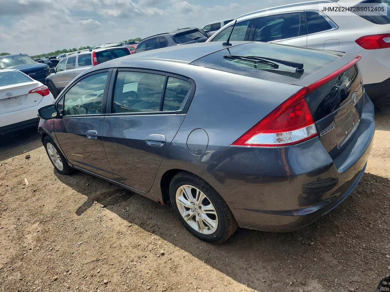 2011 Honda Insight Ex VIN: JHMZE2H72BS012405 Lot: 58810966