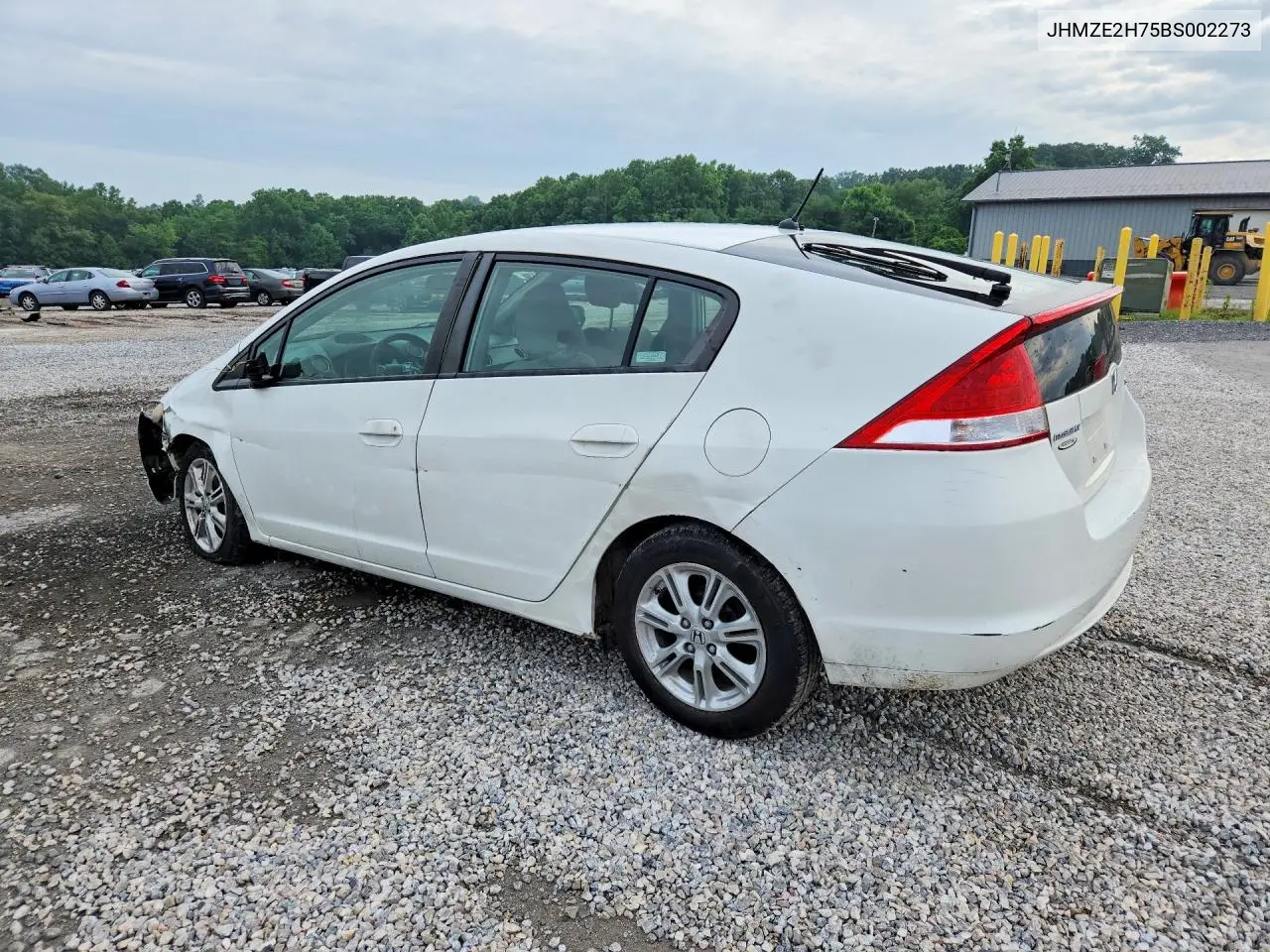 2011 Honda Insight Ex VIN: JHMZE2H75BS002273 Lot: 60311346