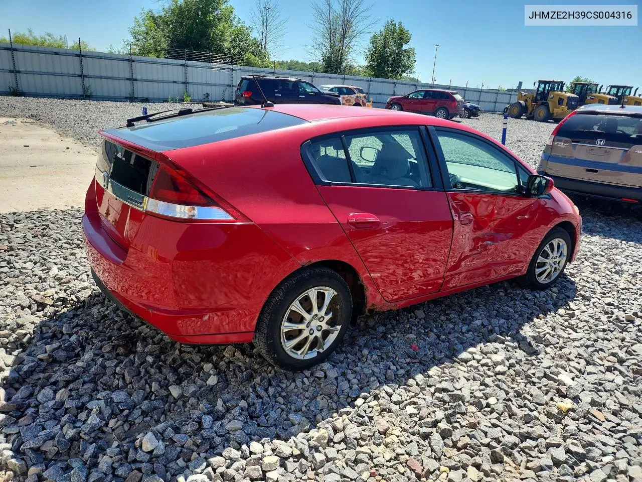2012 Honda Insight VIN: JHMZE2H39CS004316 Lot: 60491216