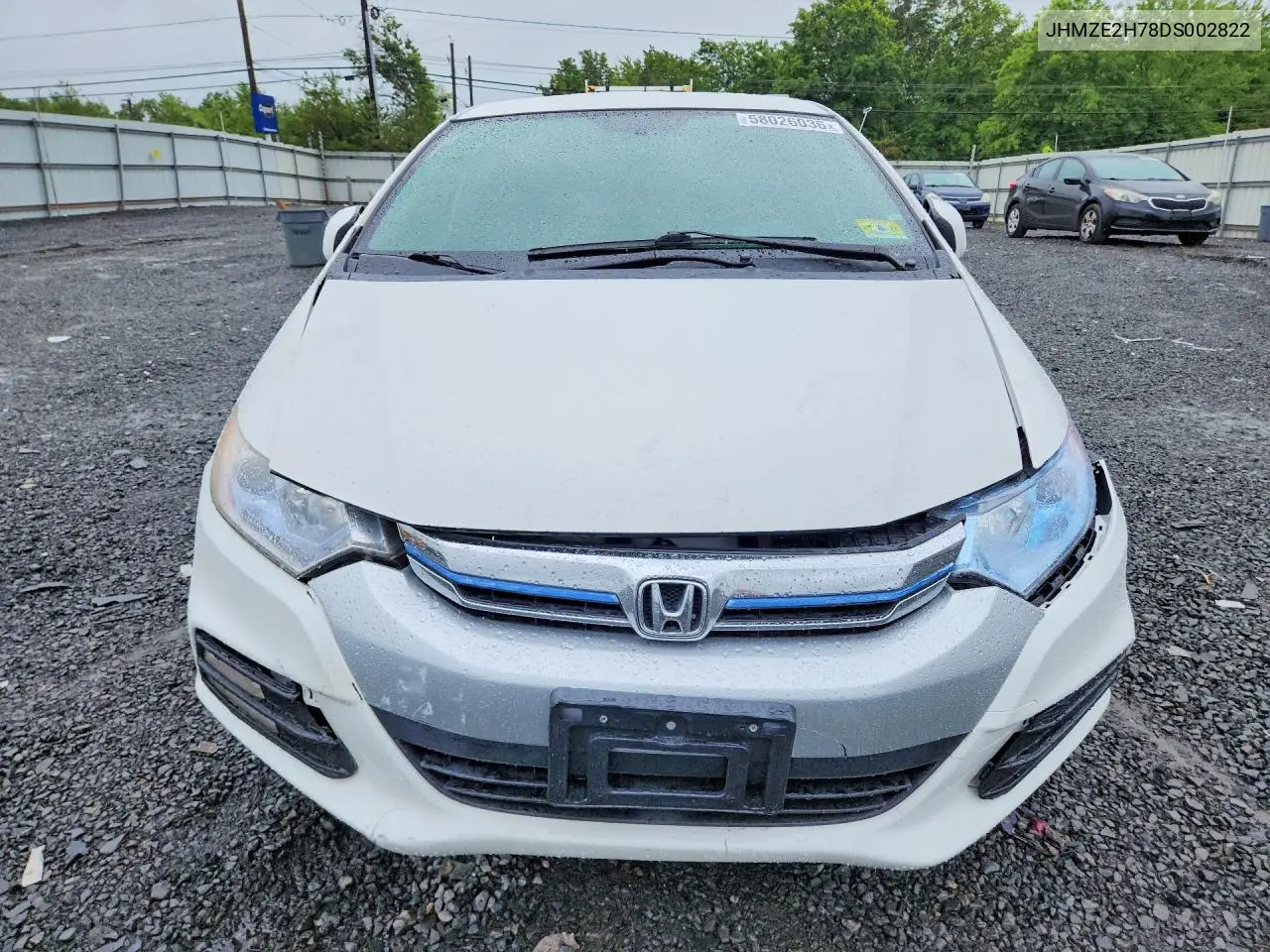 2013 Honda Insight Ex VIN: JHMZE2H78DS002822 Lot: 58026036