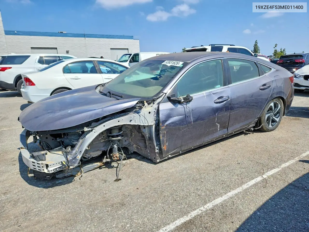 2021 Honda Insight Ex VIN: 19XZE4F53ME011400 Lot: 53831626