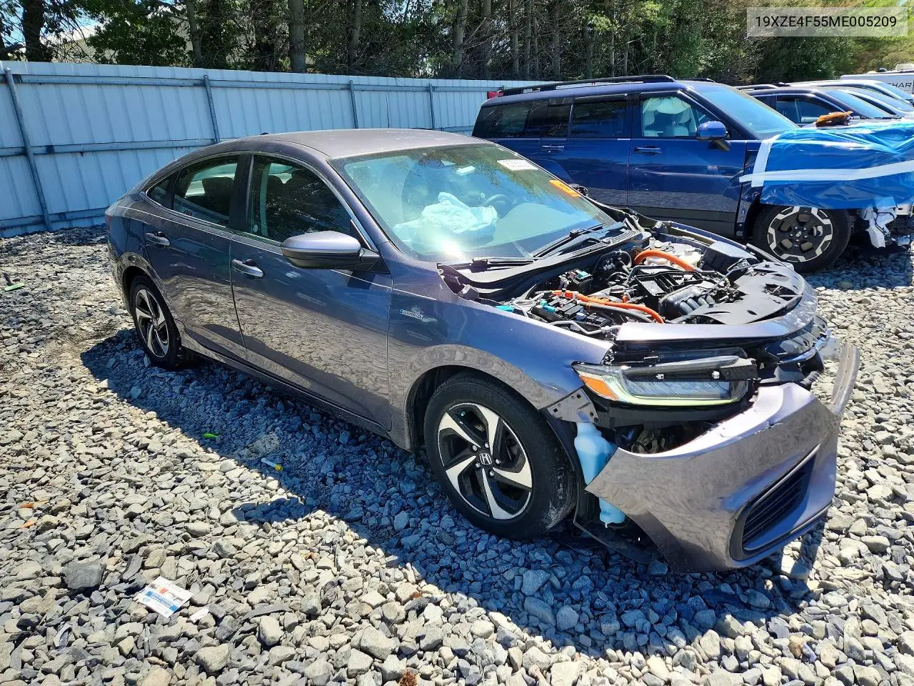 2021 Honda Insight Ex VIN: 19XZE4F55ME005209 Lot: 57363826