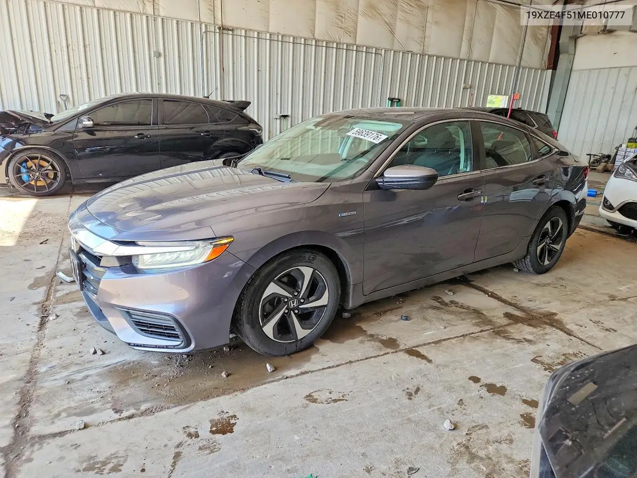2021 Honda Insight Ex VIN: 19XZE4F51ME010777 Lot: 59639176