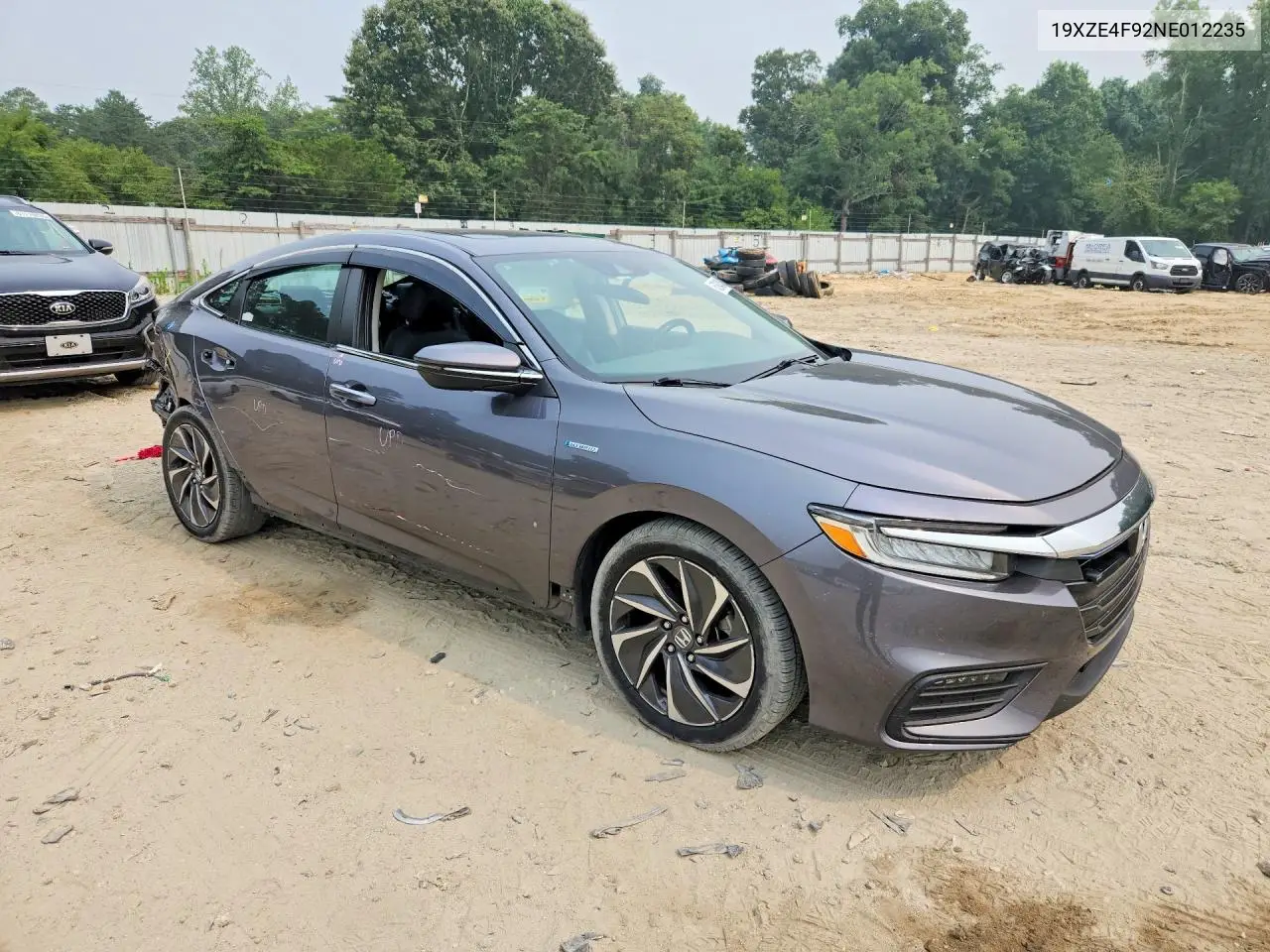 2022 Honda Insight Touring VIN: 19XZE4F92NE012235 Lot: 60943046
