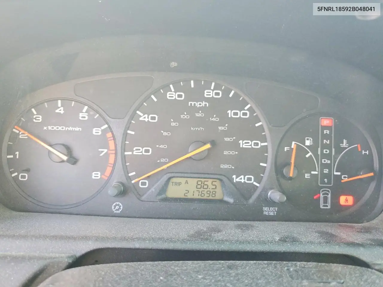 2002 Honda Odyssey Lx VIN: 5FNRL18592B048041 Lot: 52581746