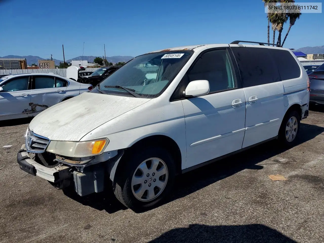 2003 Honda Odyssey Exl VIN: 5FNRL18073B111742 Lot: 60046146