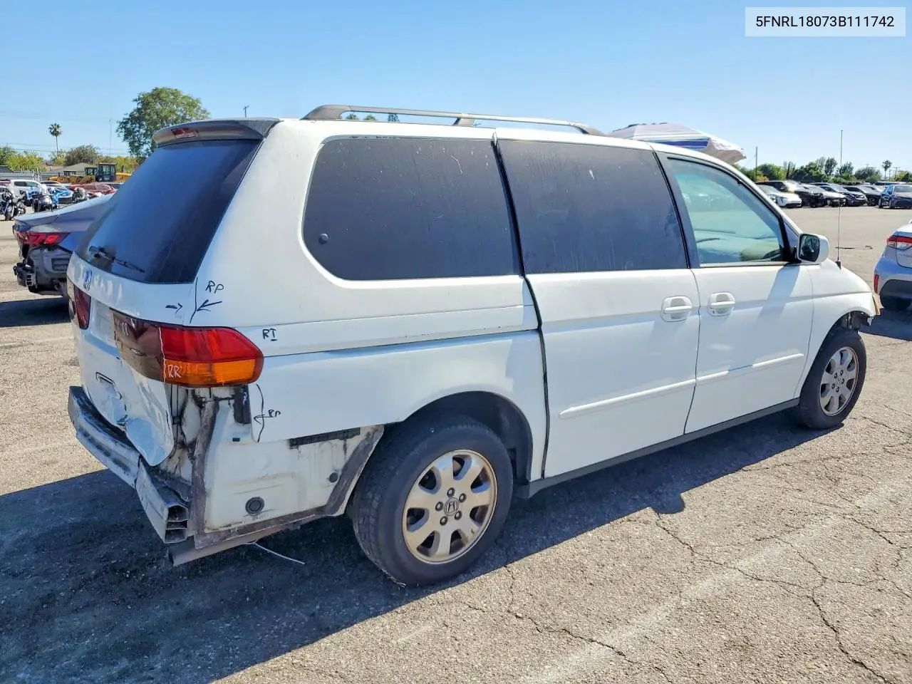 2003 Honda Odyssey Exl VIN: 5FNRL18073B111742 Lot: 60046146