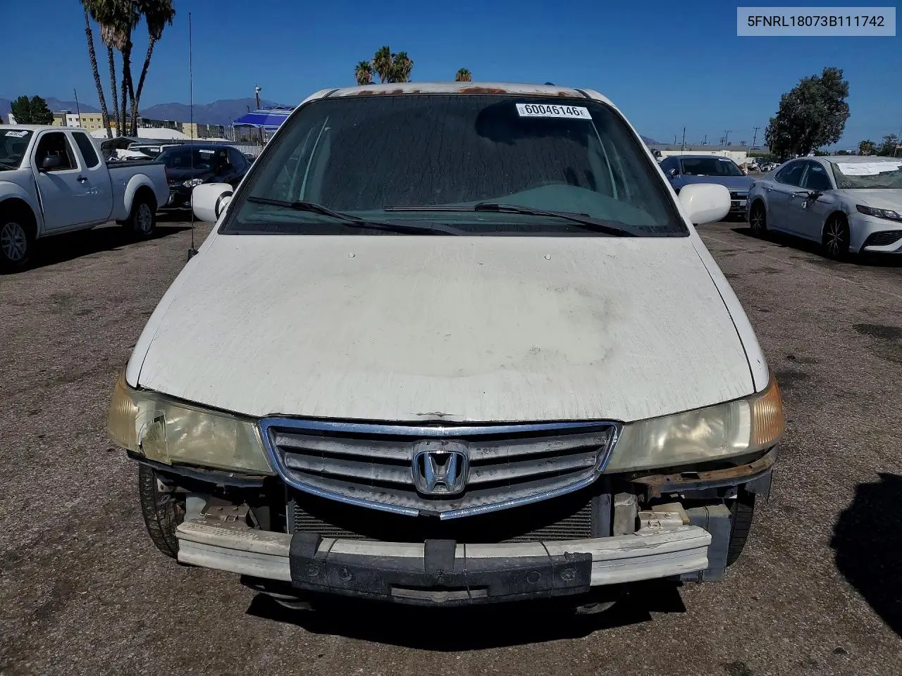 2003 Honda Odyssey Exl VIN: 5FNRL18073B111742 Lot: 60046146