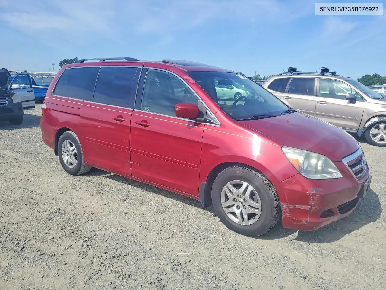 5FNRL38735B076922 2005 Honda Odyssey Exl