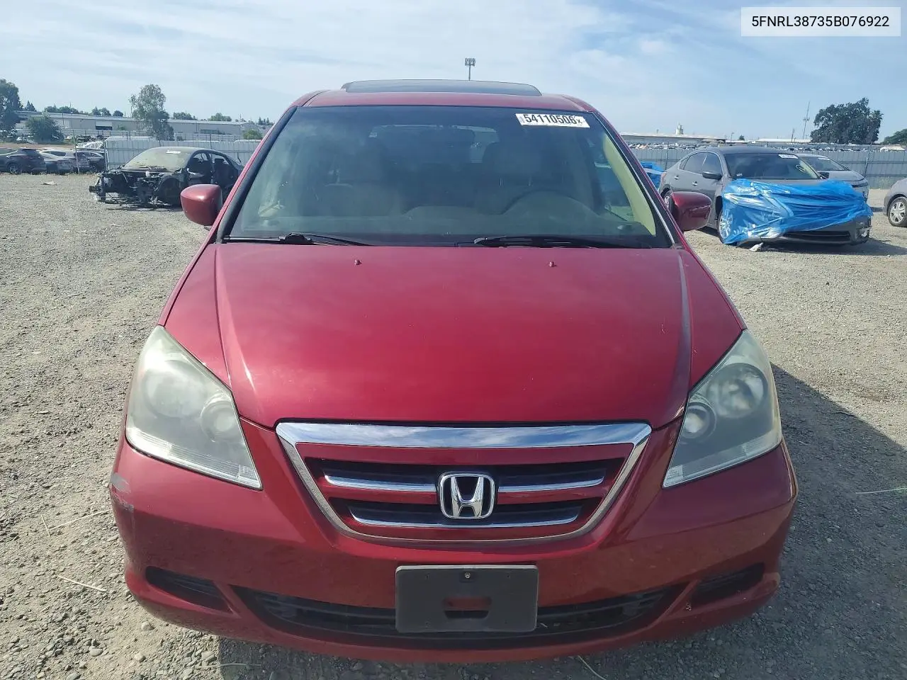 5FNRL38735B076922 2005 Honda Odyssey Exl