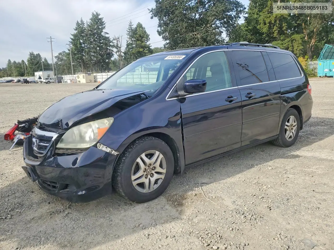 2005 Honda Odyssey Ex VIN: 5FNRL38485B059183 Lot: 61495366