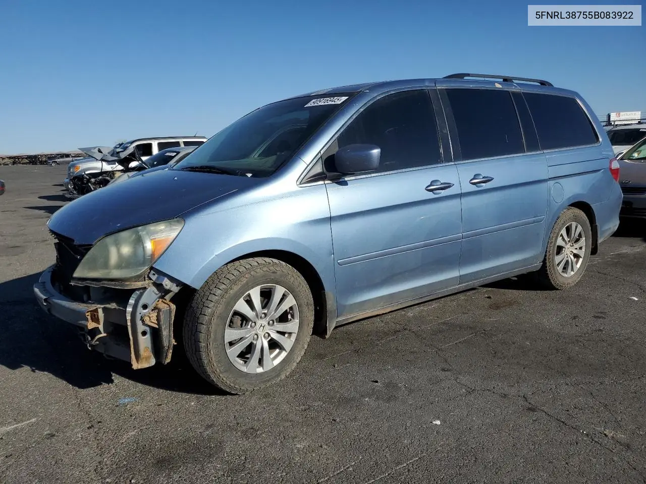 5FNRL38755B083922 2005 Honda Odyssey Exl