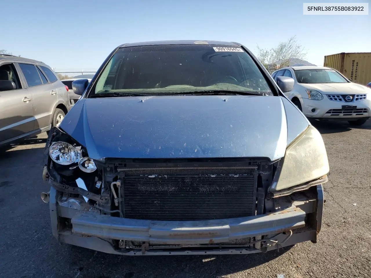 5FNRL38755B083922 2005 Honda Odyssey Exl