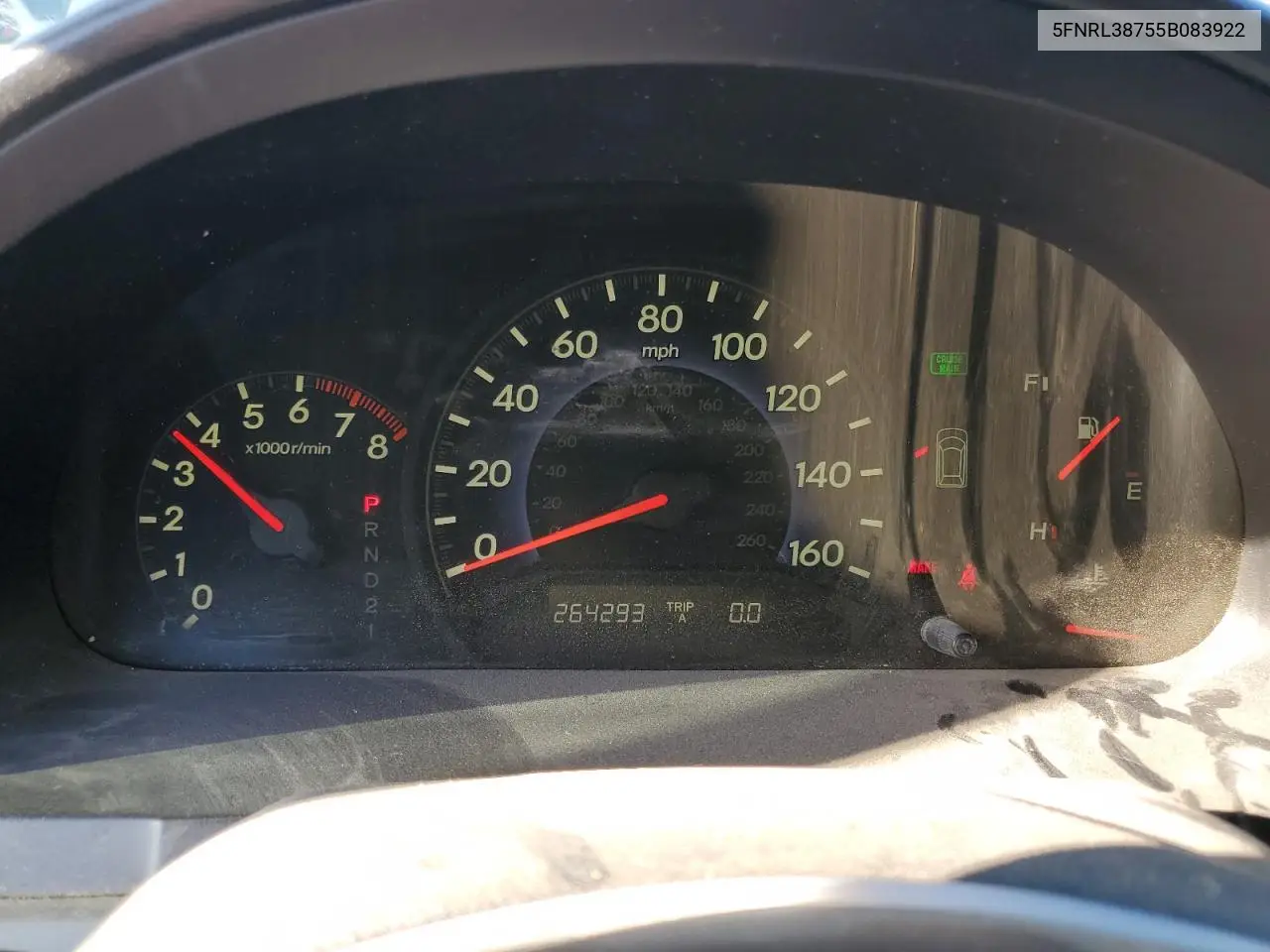 5FNRL38755B083922 2005 Honda Odyssey Exl