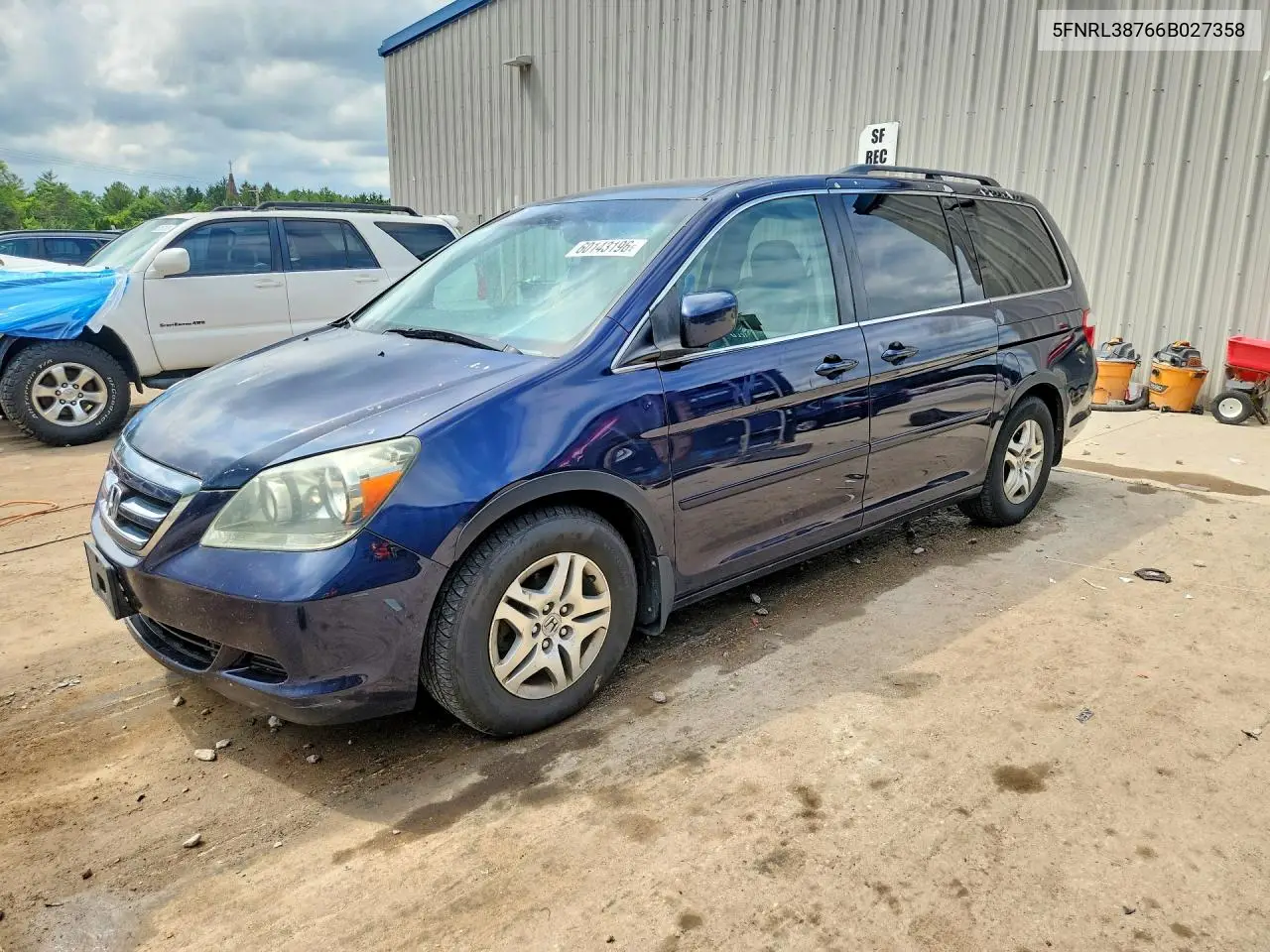 2006 Honda Odyssey Exl VIN: 5FNRL38766B027358 Lot: 60143196