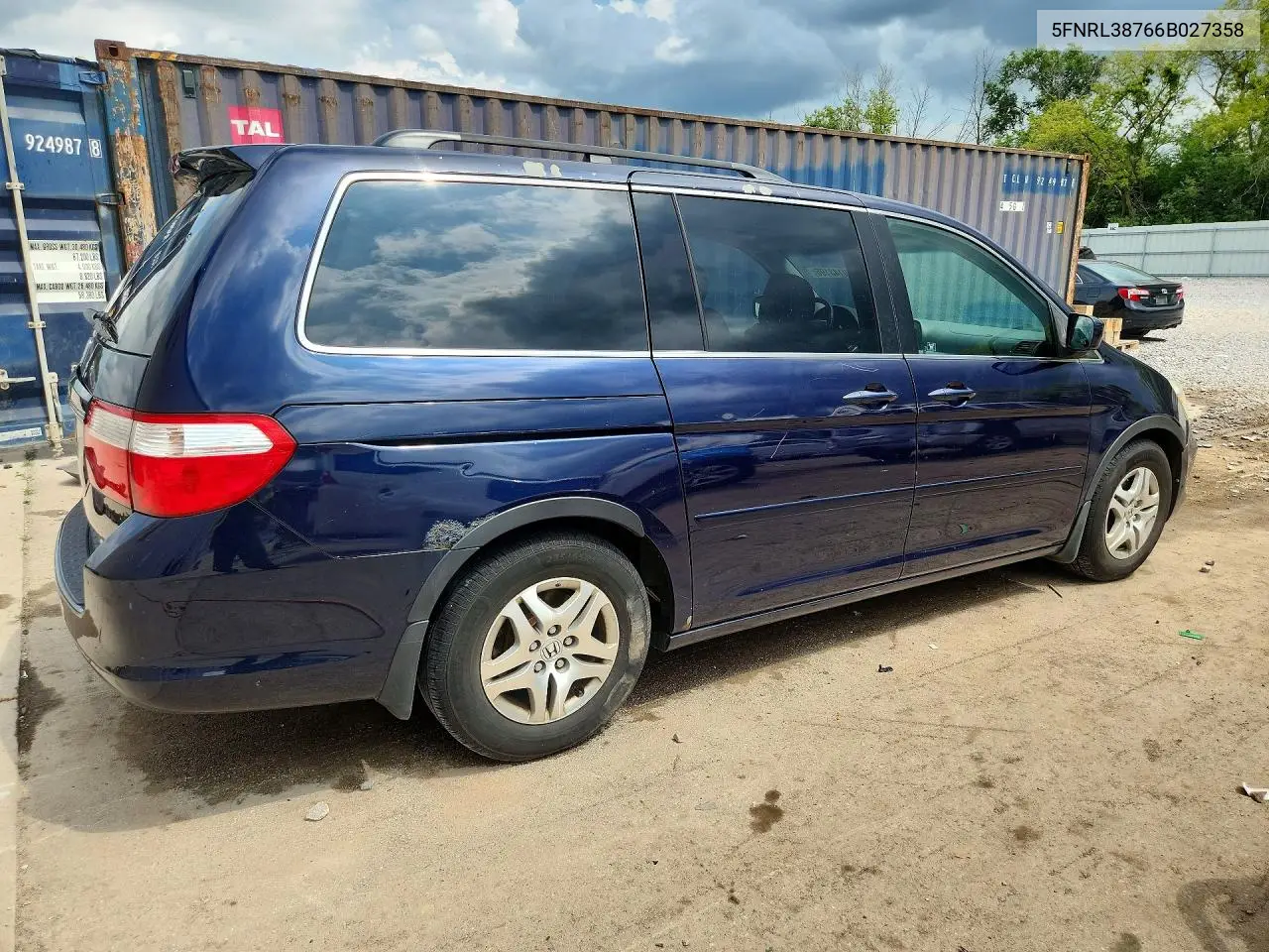 2006 Honda Odyssey Exl VIN: 5FNRL38766B027358 Lot: 60143196