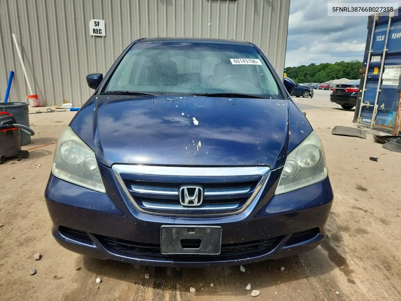 2006 Honda Odyssey Exl VIN: 5FNRL38766B027358 Lot: 60143196