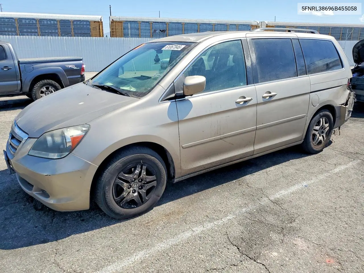 2006 Honda Odyssey Exl VIN: 5FNRL38696B455058 Lot: 61067846