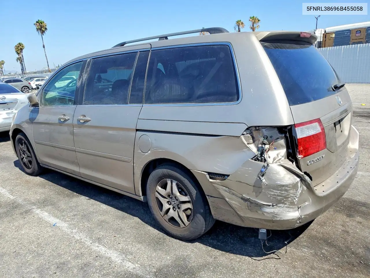 2006 Honda Odyssey Exl VIN: 5FNRL38696B455058 Lot: 61067846