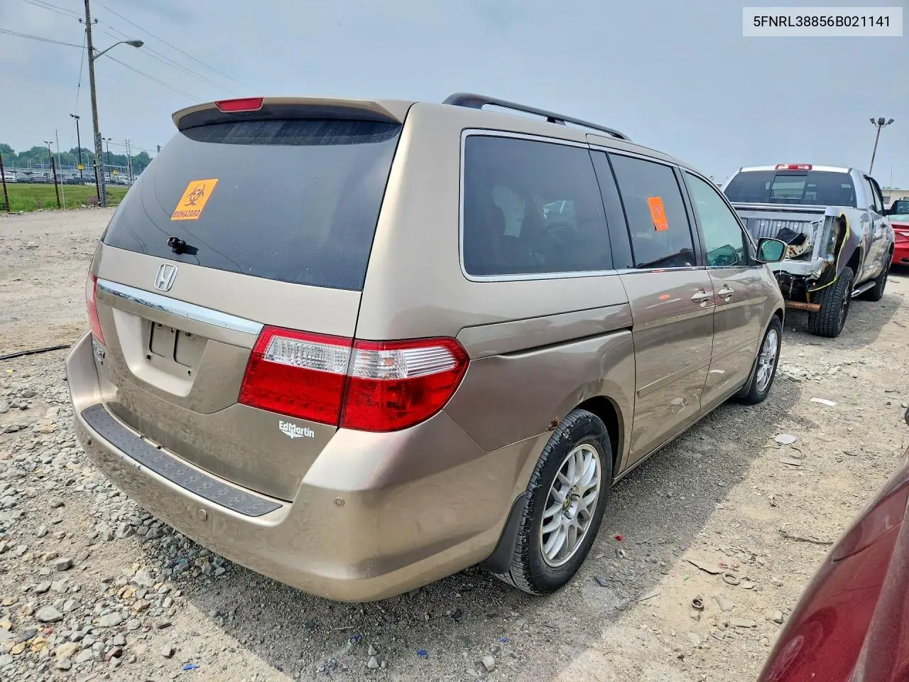 2006 Honda Odyssey Touring VIN: 5FNRL38856B021141 Lot: 61870876