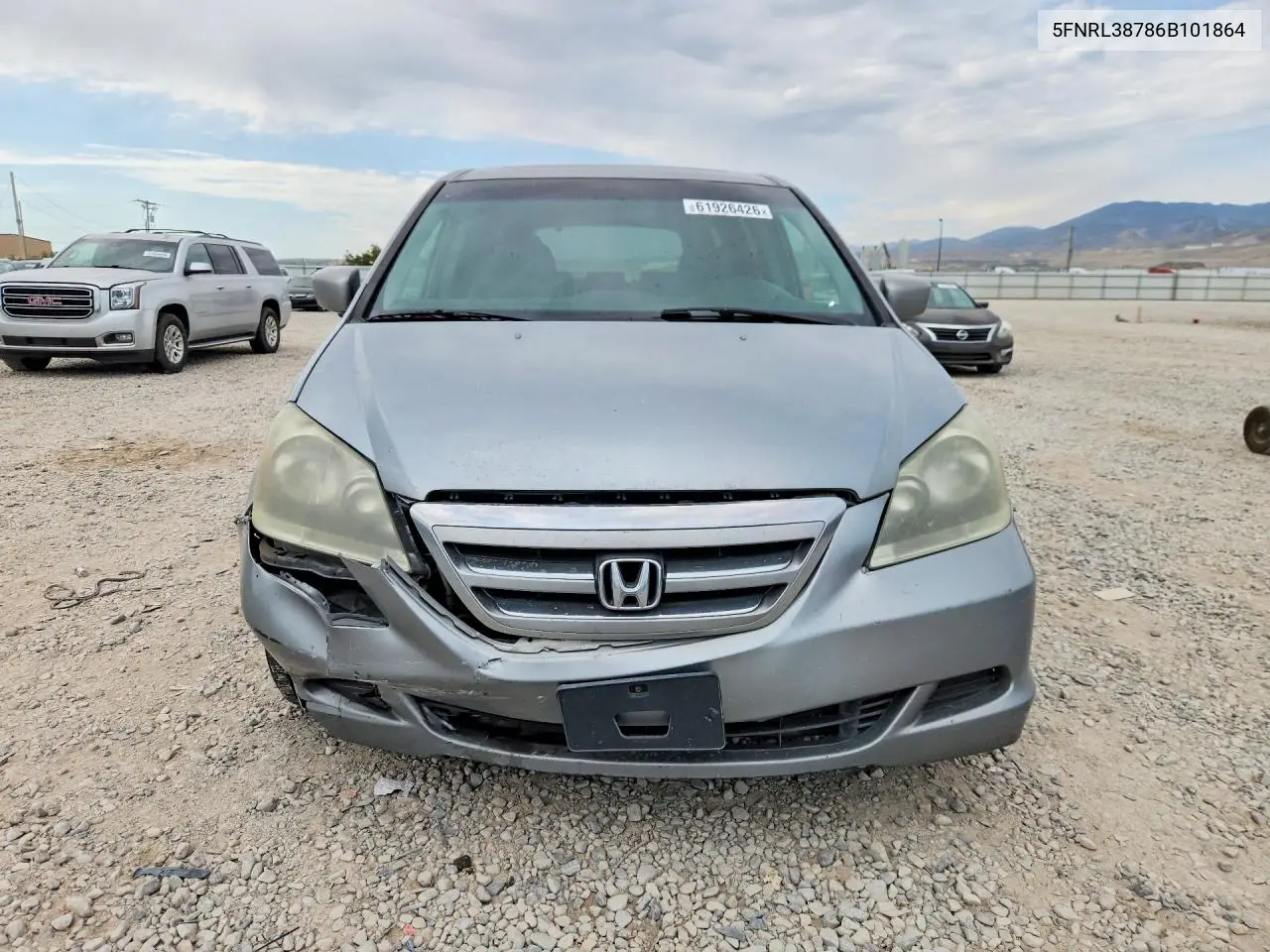 2006 Honda Odyssey Exl VIN: 5FNRL38786B101864 Lot: 61926426