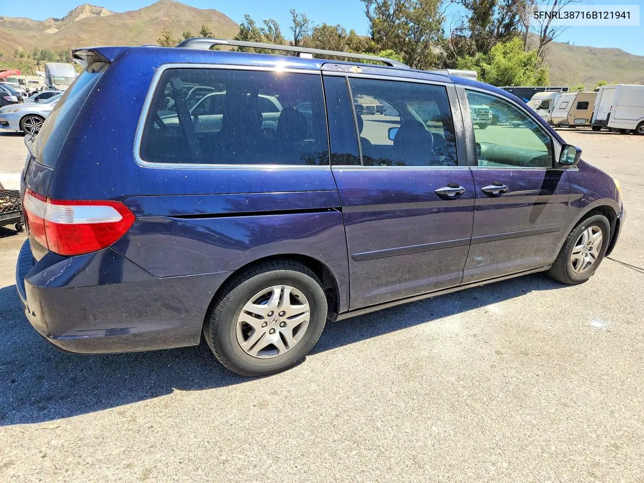 2006 Honda Odyssey Exl VIN: 5FNRL38716B121941 Lot: 62177446