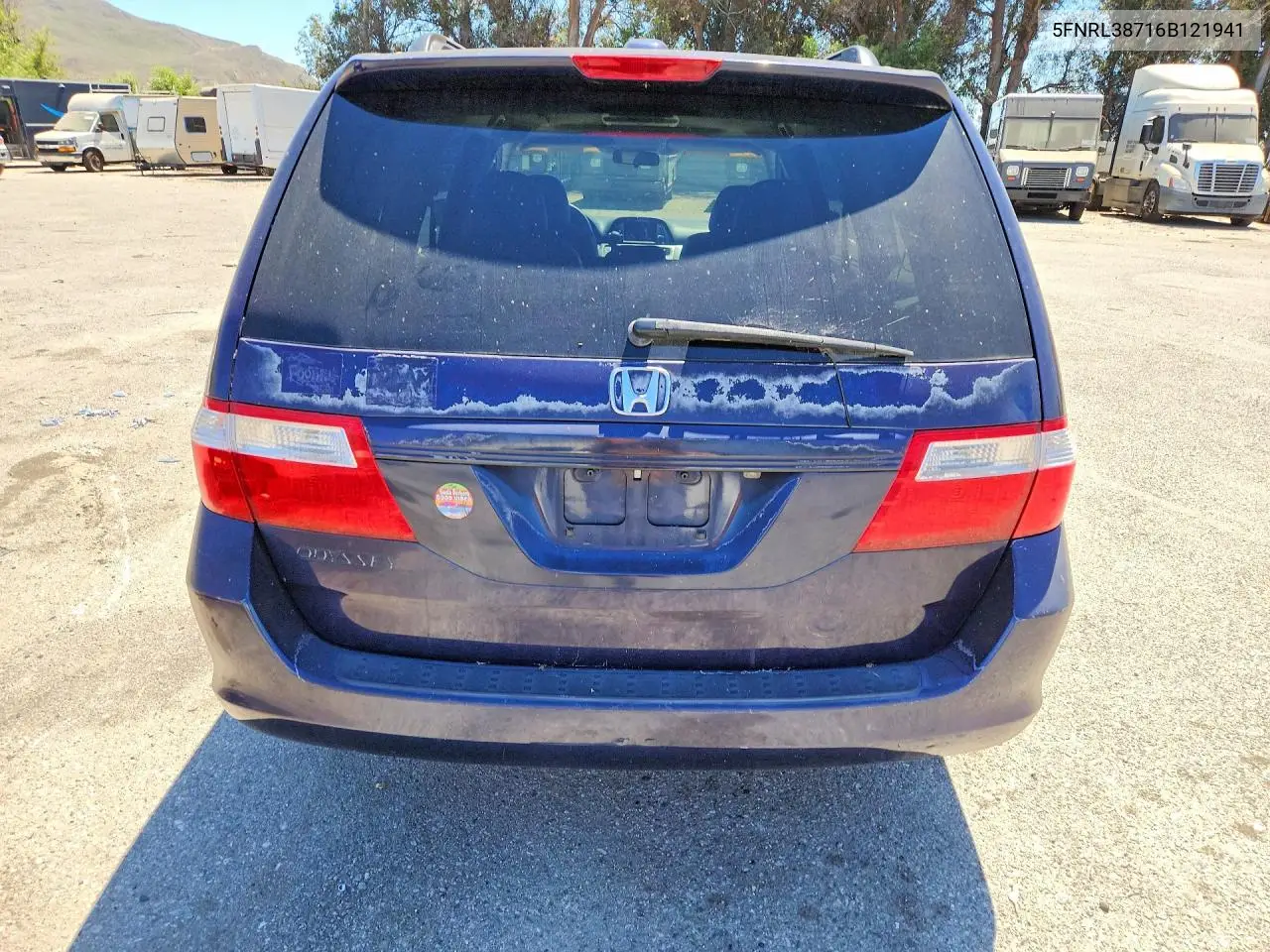 2006 Honda Odyssey Exl VIN: 5FNRL38716B121941 Lot: 62177446