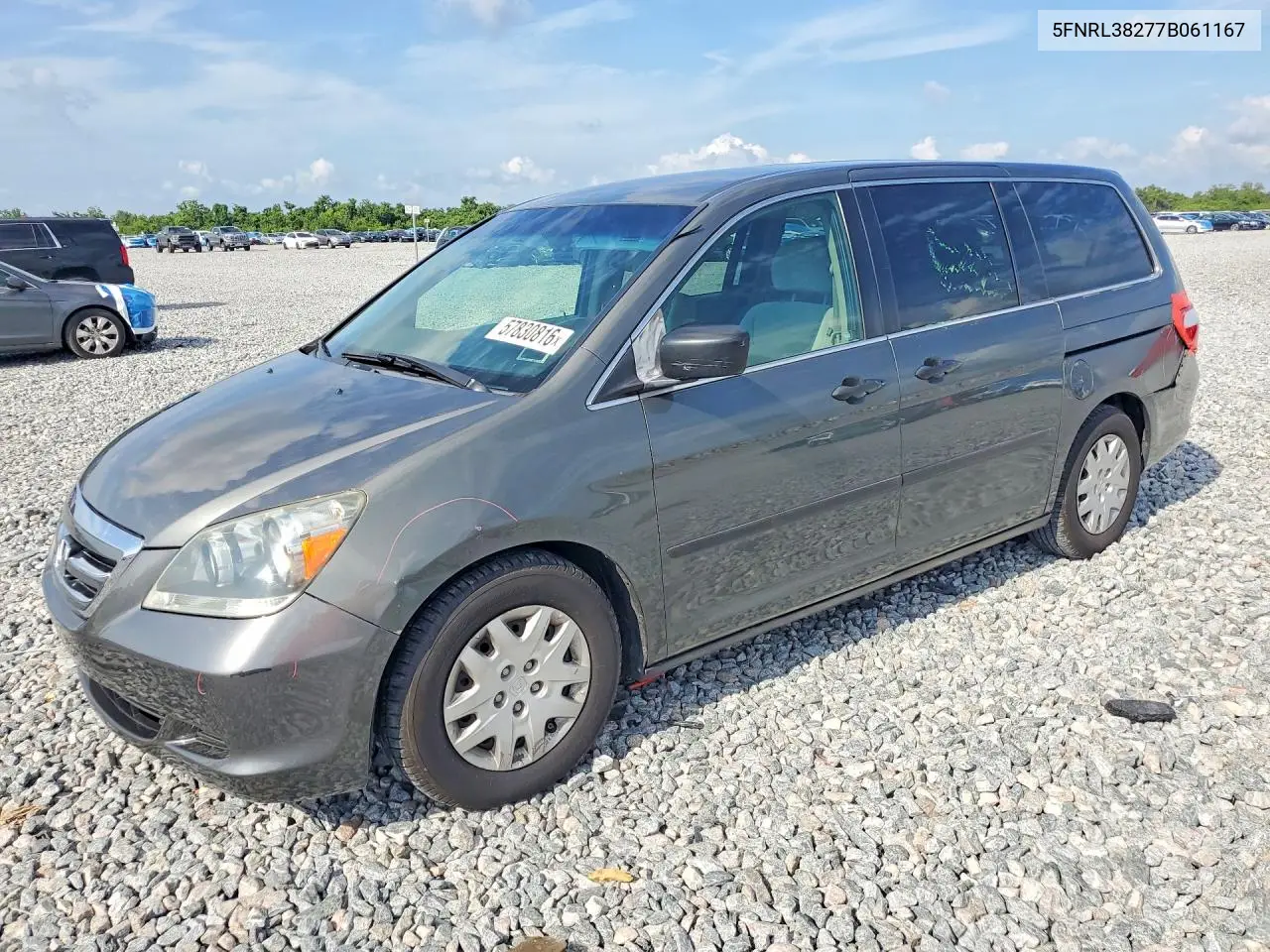 2007 Honda Odyssey Lx VIN: 5FNRL38277B061167 Lot: 57830816