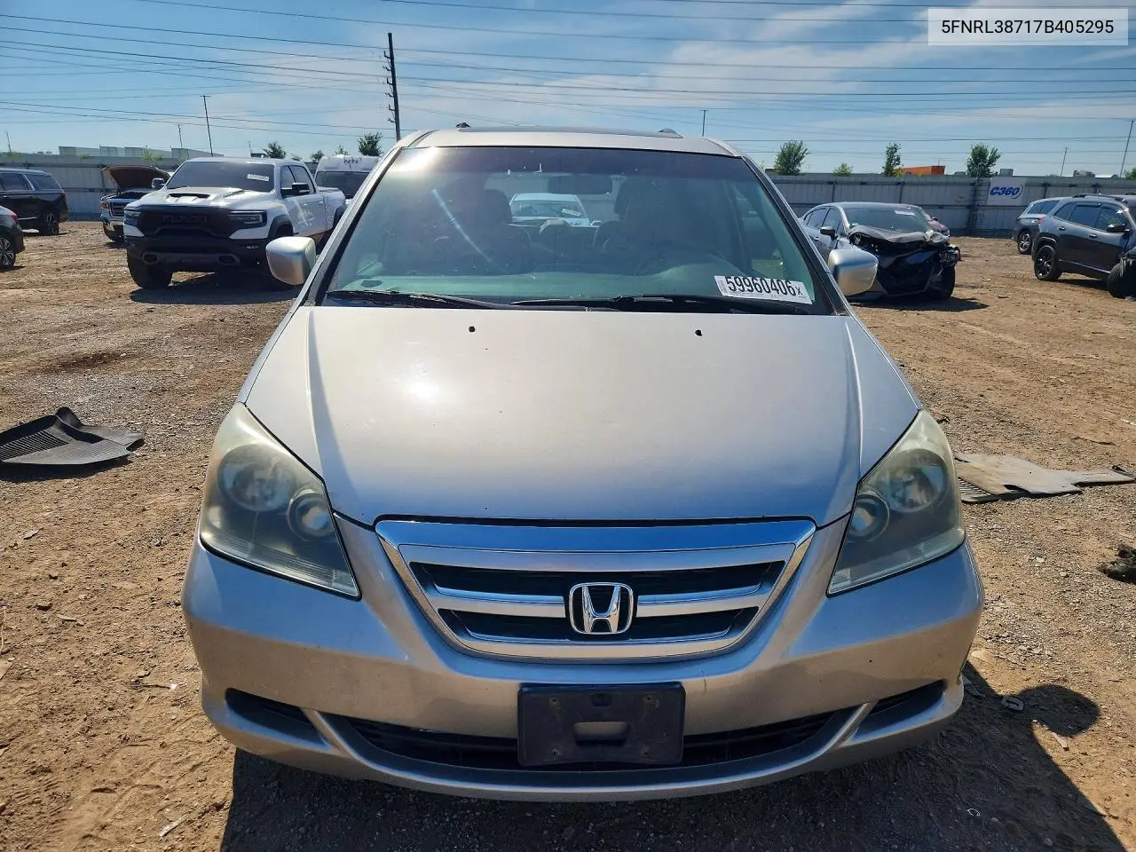 2007 Honda Odyssey Exl VIN: 5FNRL38717B405295 Lot: 59960406