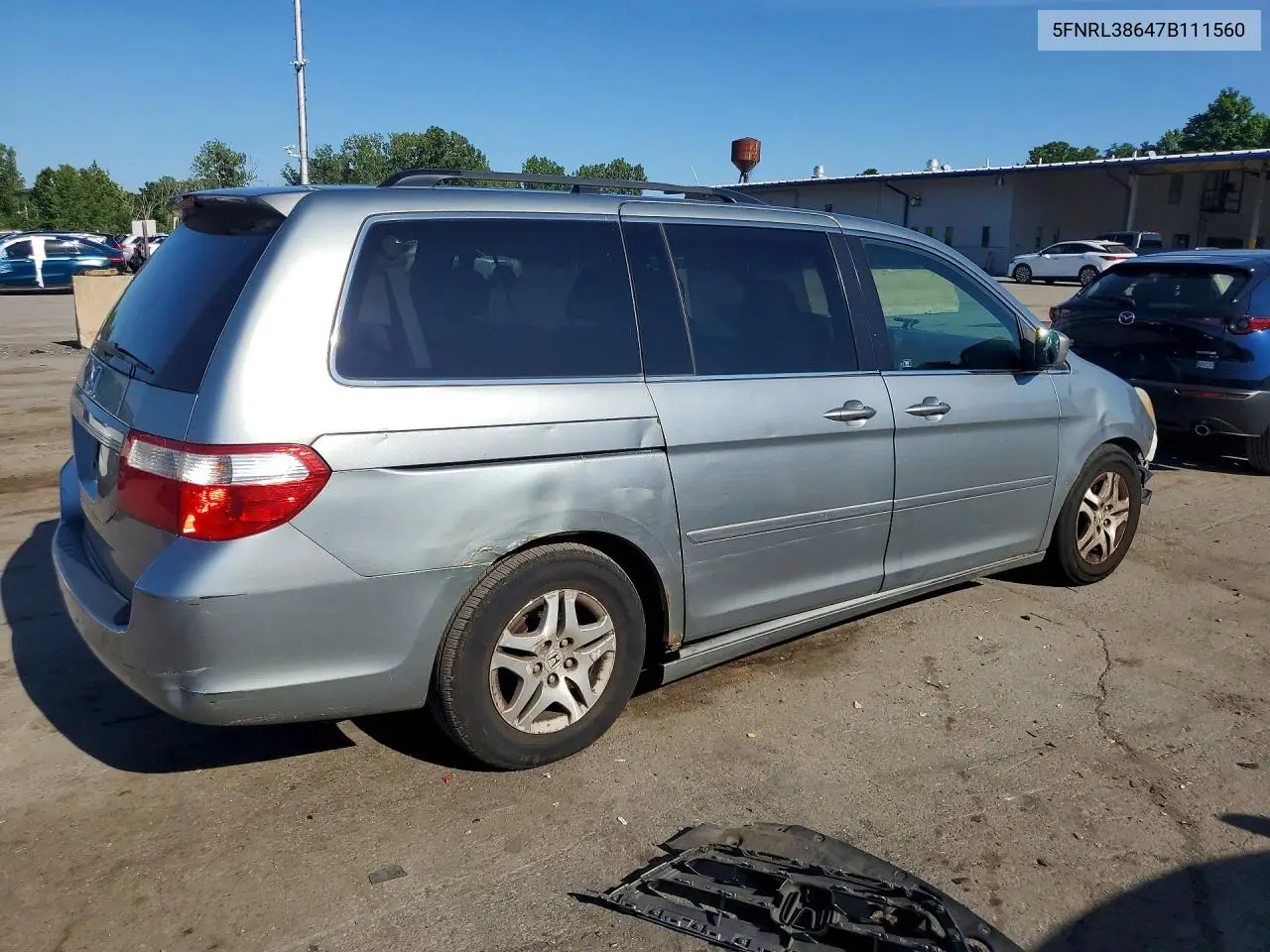 2007 Honda Odyssey Exl VIN: 5FNRL38647B111560 Lot: 60432746