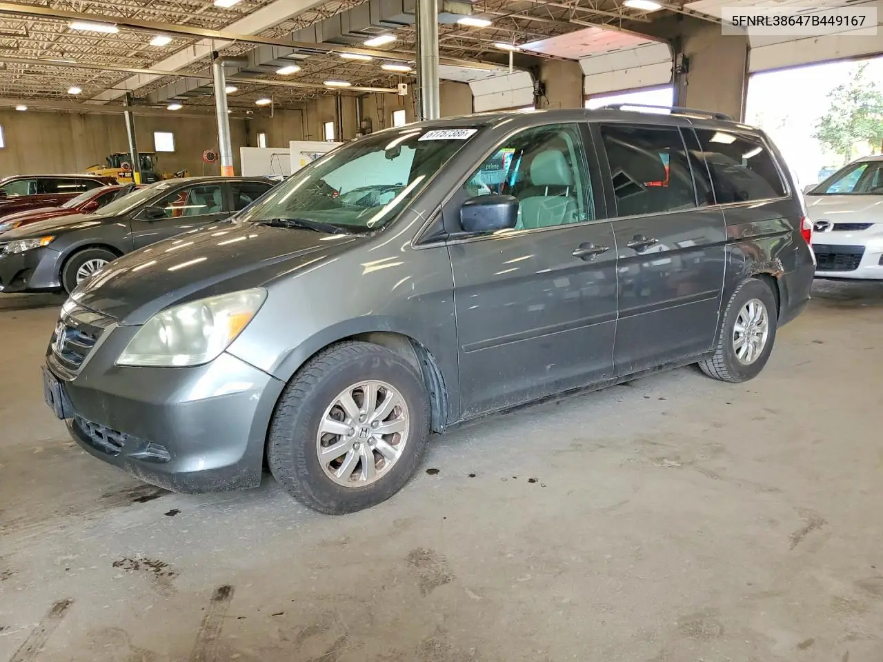2007 Honda Odyssey Exl VIN: 5FNRL38647B449167 Lot: 61757386