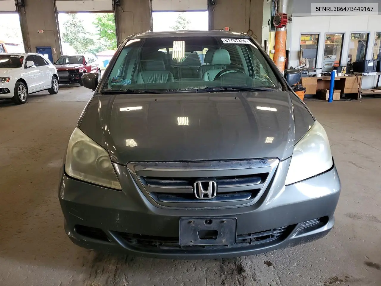 2007 Honda Odyssey Exl VIN: 5FNRL38647B449167 Lot: 61757386