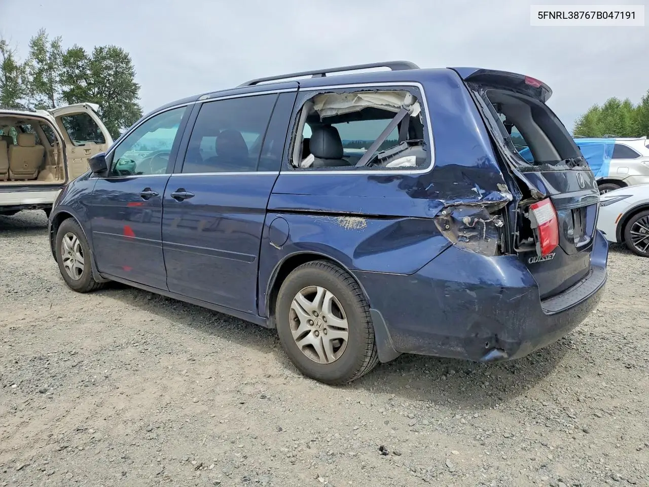 2007 Honda Odyssey Exl VIN: 5FNRL38767B047191 Lot: 62150066