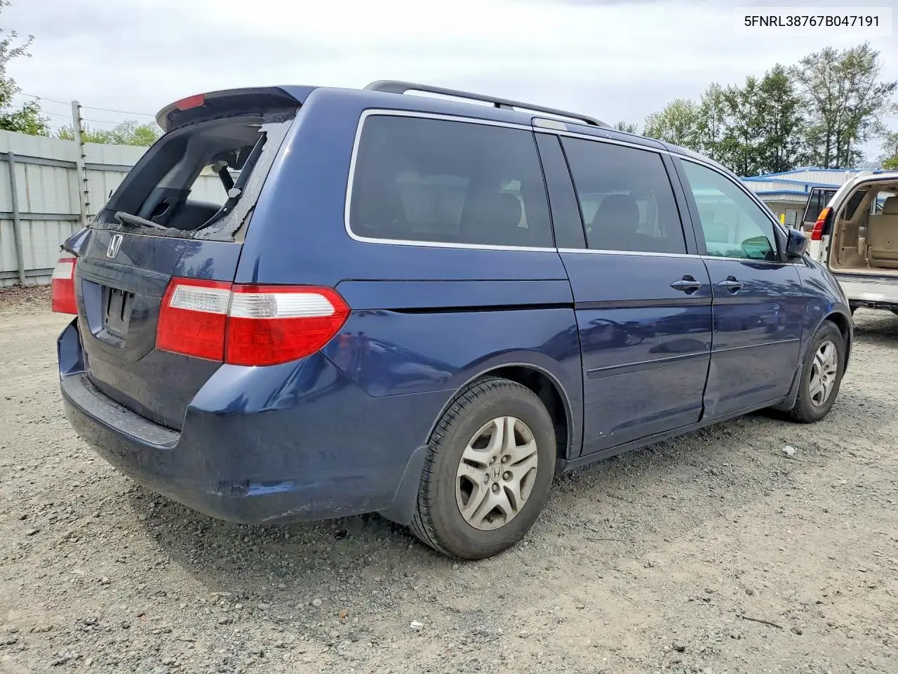 2007 Honda Odyssey Exl VIN: 5FNRL38767B047191 Lot: 62150066