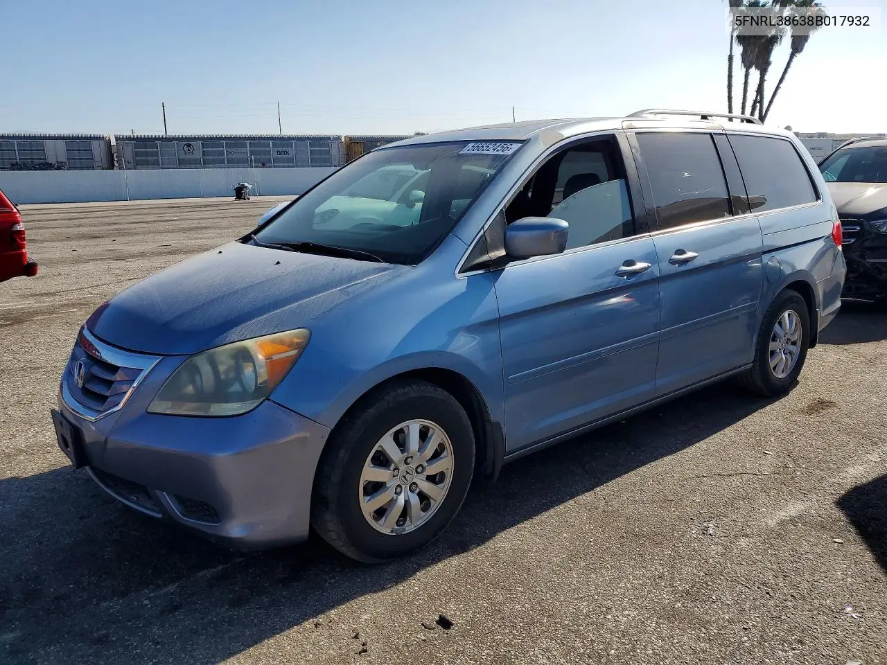 2008 Honda Odyssey Exl VIN: 5FNRL38638B017932 Lot: 56652456