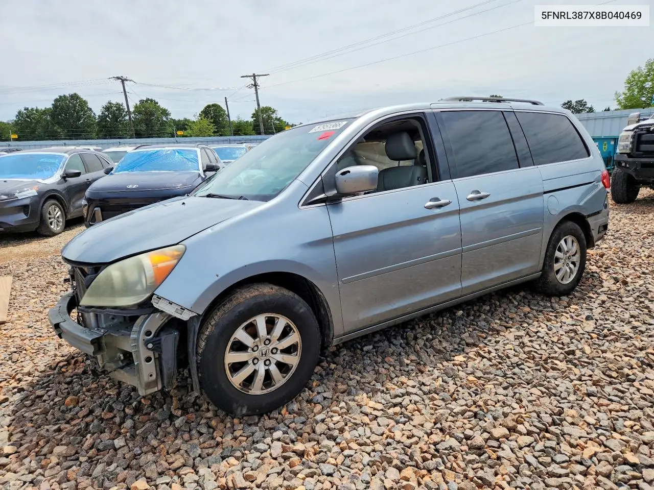 2008 Honda Odyssey Exl VIN: 5FNRL387X8B040469 Lot: 57951366