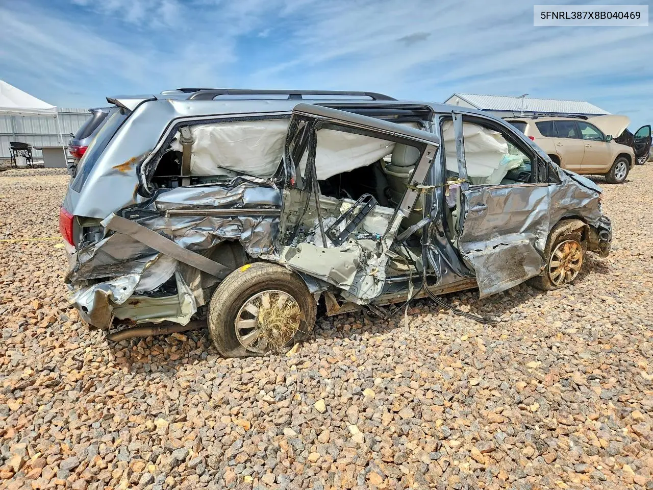 2008 Honda Odyssey Exl VIN: 5FNRL387X8B040469 Lot: 57951366