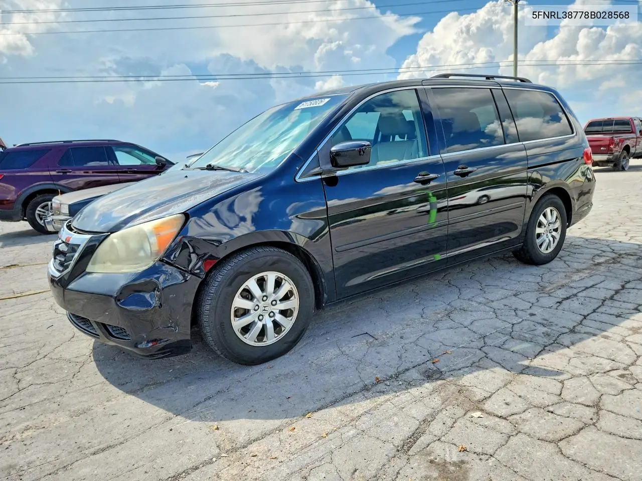 2008 Honda Odyssey Exl VIN: 5FNRL38778B028568 Lot: 61750826