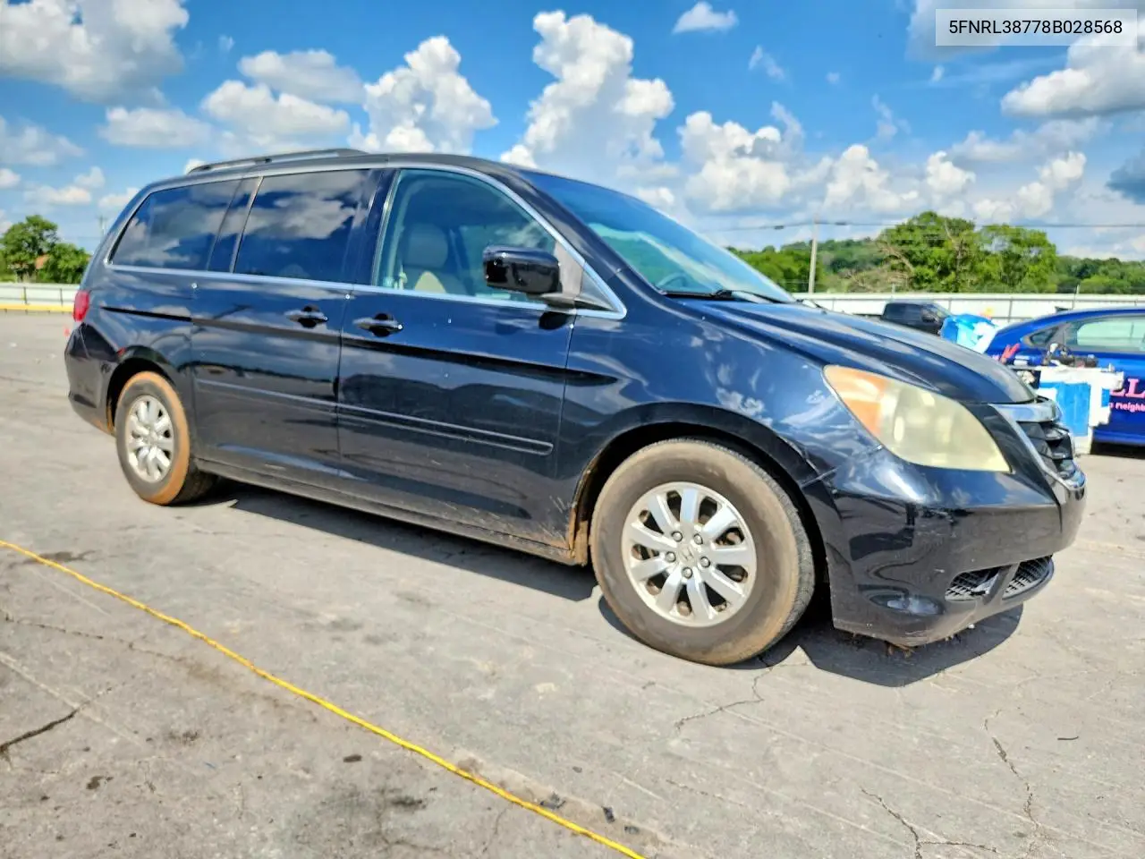 2008 Honda Odyssey Exl VIN: 5FNRL38778B028568 Lot: 61750826