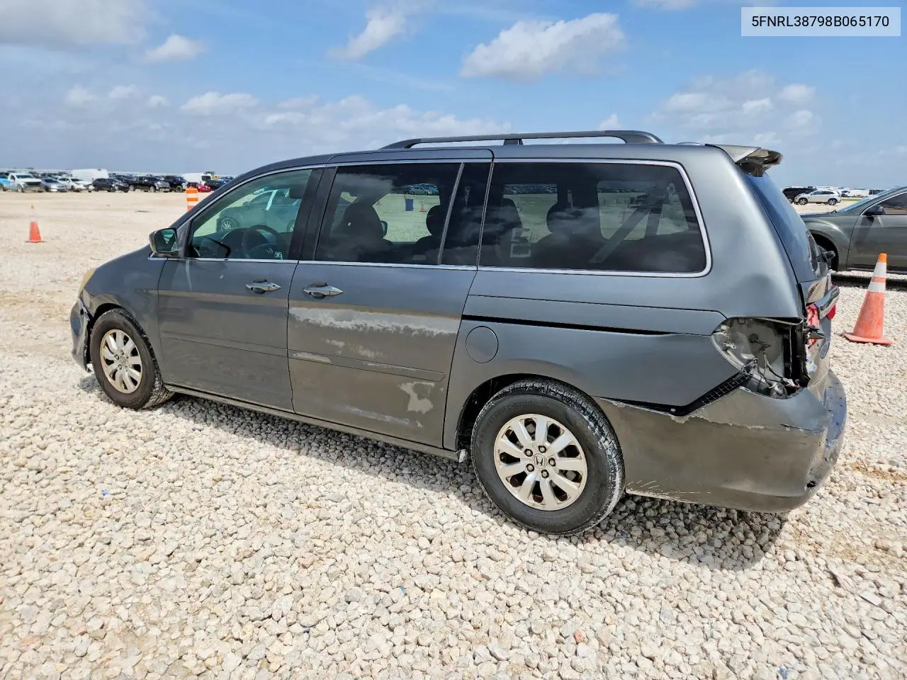 2008 Honda Odyssey Exl VIN: 5FNRL38798B065170 Lot: 61791436
