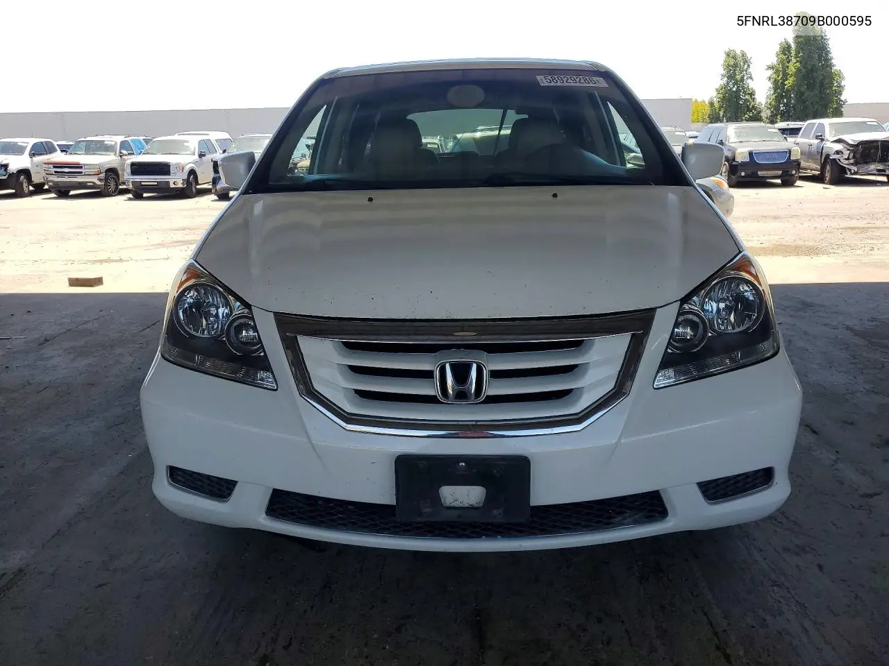 2009 Honda Odyssey Exl VIN: 5FNRL38709B000595 Lot: 58929286