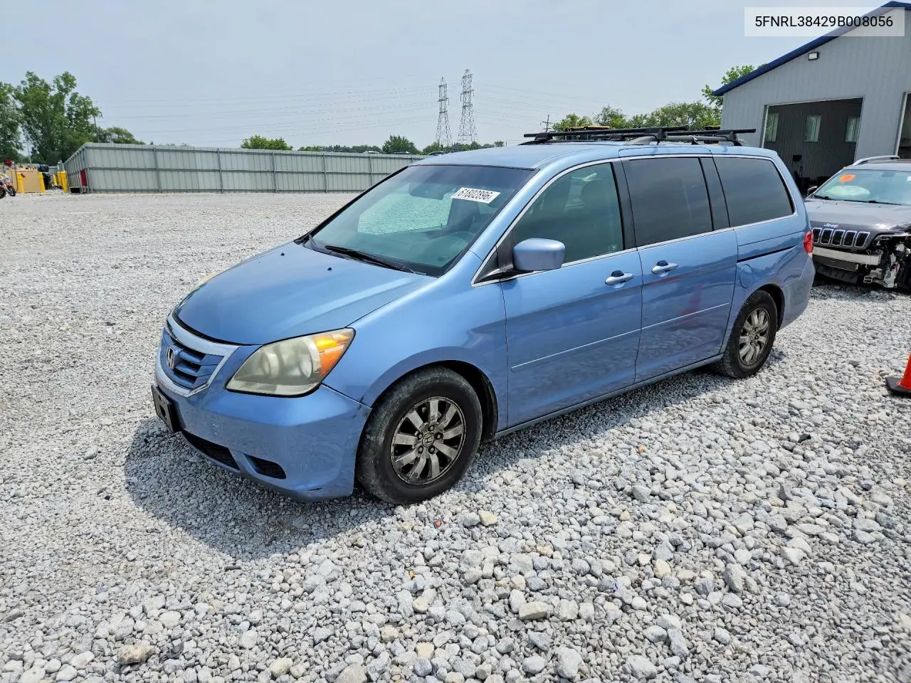 2009 Honda Odyssey Ex VIN: 5FNRL38429B008056 Lot: 61802896